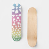 Pastel regenboogharten voor haar skateboard (Voorkant)