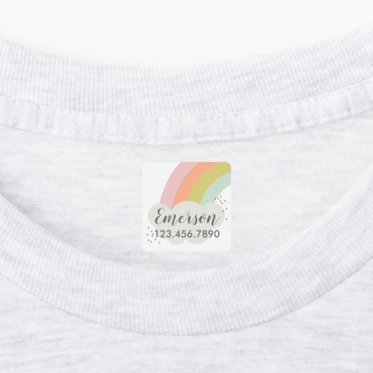 Pastel RegenboogKinderen Labels (Aangebracht)
