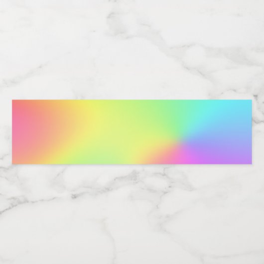 Pastel regenboogkleuren Abstract vervagen gradiënt Waterfles Etiket (Enkel label)