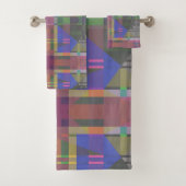 Pastel regenboogkleurig geometrisch bad handdoek (Insitu)