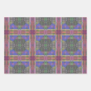 Pastel regenboogkleurig geometrisch inpakpapier vel