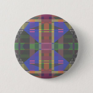 Pastel regenboogkleurig geometrisch ronde button 5,7 cm