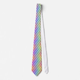 Pastel Regenboogkleurige 3D-blikjes met schuine st Stropdas