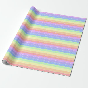 Pastel regenboogkleurige strepen  cadeaupapier