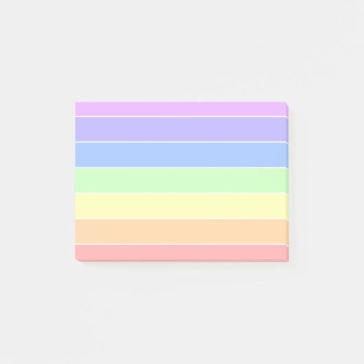 Pastel regenboogkleurige strepen post-it® notes (Voorkant)