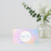 Pastel Regenbooglitter Visitekaartjes (Staand voorkant)
