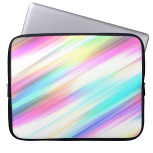 Pastel regenboogpenseelstreken laptop sleeve