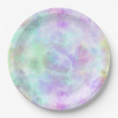 Pastel regenboogscheurtje-Stropdas-verf Waterverf Papieren Bordje (Voorkant)