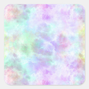 Pastel regenboogscheurtje-Stropdas-verf Waterverf Vierkante Sticker