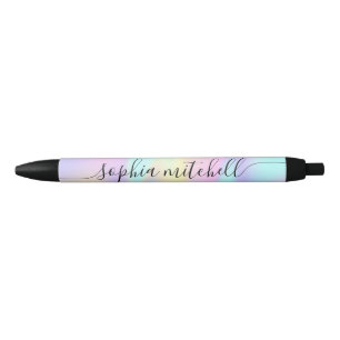 Pastel Regenboogscript Calligrafische Zwarte Inktp Inkt Pen