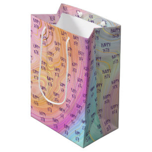 Pastel Regenboogstraat 75th Birthday Medium Gift B Cadeauzakje