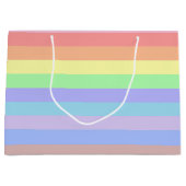 Pastel regenboogstrips Gift bag Groot Cadeauzakje (Voorkant)