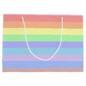 Pastel regenboogstrips Gift bag Groot Cadeauzakje (Achterkant)