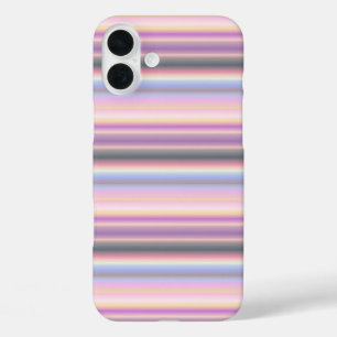 Pastel regenboogstrips - Patroon iPhone 16 Plus Hoesje