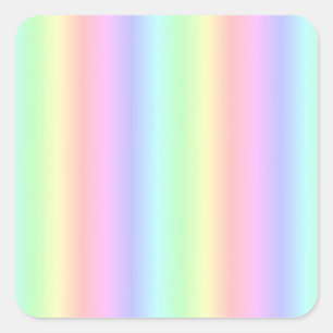 Pastel regenboogstrips - Patroon Vierkante Sticker