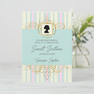 Pastel Regency Sweet sixteen Invitation