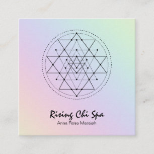 *~* Pastel Reiki Yoga Rainbow Sacred Geometry Vierkante Visitekaartje