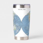 Pastel Relief World Map – Personalized Geïsoleerde Drinkbeker (Voorkant)