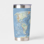 Pastel Relief World Map – Personalized Geïsoleerde Drinkbeker (Links)