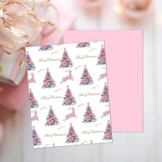 Pastel Rendier Kerst Scrapbook Papier (Pastel Reindeer Christmas Scrapbook Paper by the Olde Christmas Shoppe)