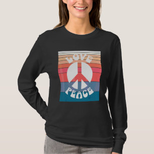 Pastel Retro 60s 70s hippie of Peace Sign T-shirt