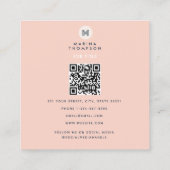 Pastel Retro Abstracte Geometrische Lijnen Boogjes Vierkante Visitekaartje (Achterkant)