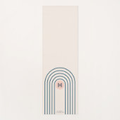 Pastel Retro Abstracte Geometrische Lijnen Boogjes Yogamat (Voorkant)