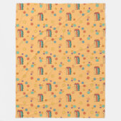 Pastel Retro Blanket Trendy 70s Cozy Vibes Fleece Deken (Voorkant)