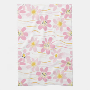 Pastel Retro Bloem (4) Theedoek