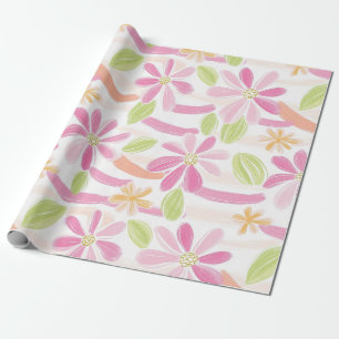 Pastel Retro Bloemen (2) Cadeaupapier