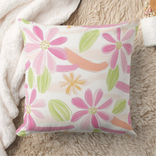 Pastel Retro Bloemen (2) Kussen