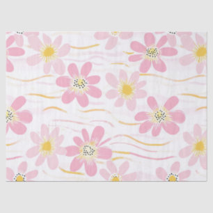 Pastel Retro Bloemen (4) Tissuepapier