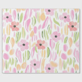 Pastel Retro Bloemen (5) Cadeaupapier (Vlak)