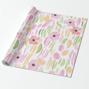 Pastel Retro Bloemen (5) Cadeaupapier