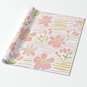 Pastel Retro Bloemen (6) Cadeaupapier