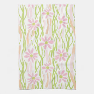 Pastel Retro Bloemendecor (8) Theedoek