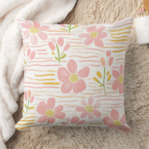 Pastel Retro Bloemendecoratie (6) Kussen