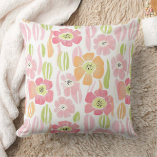 Pastel Retro Bloemendesign (1) Kussen