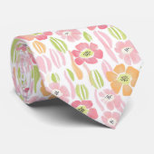 Pastel Retro Bloemendesign (1) Stropdas (Opgerold)