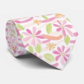 Pastel Retro Bloemendesign (2) Stropdas (Opgerold)