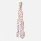 Pastel Retro Bloemendesign (2) Stropdas (Achterkant)