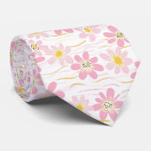 Pastel Retro Bloemendesign (4) Stropdas (Opgerold)