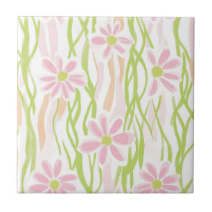 Pastel Retro Bloemendesign (8) Tegeltje