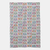 Pastel Retro Cassette Tapes Pattern Theedoek (Verticaal)