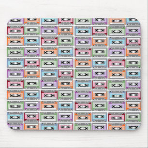 Pastel Retro Cassettebandjes Patroon Muismat