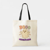 Pastel Retro Ghost Boo Halloween Spooky Vibes Tote Bag (Achterkant)