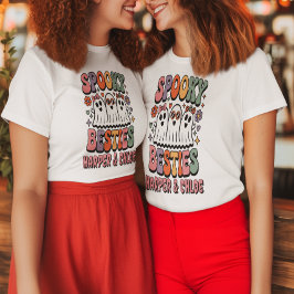 Pastel Retro Ghost Spooky Besties Kostuum T-shirt