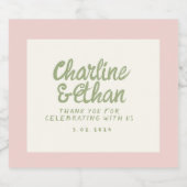 Pastel Retro Handschrift bruiloft Mousserende Wijn Sparkling Wijnetiket (Enkel label)