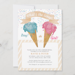 Pastel Retro Ice Cream Gender Reopenbaart Kaart