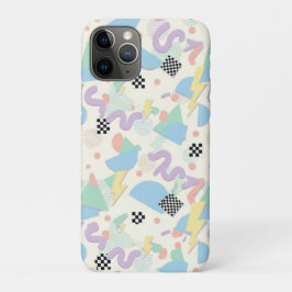Pastel Retro Memphis Pattern Swirls iPhone 11 Pro Hoesje